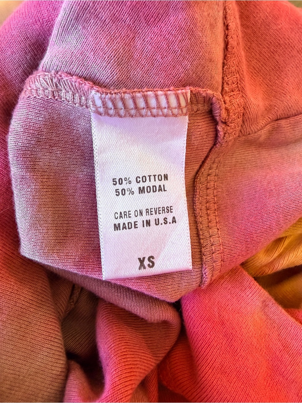 Barbara Lesser Fibers Tie-Dye Zip Hoodie Jacket - Orange & Pink - Picture 5 of 6